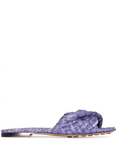 Sandalai su kvadratine nosimi Bottega Veneta violetinė