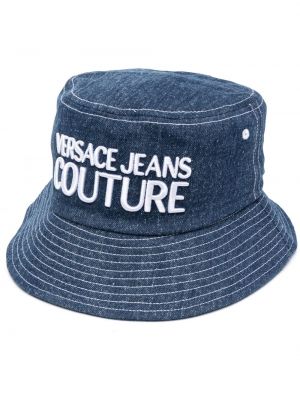 Шапка бродирана Versace Jeans Couture синьо