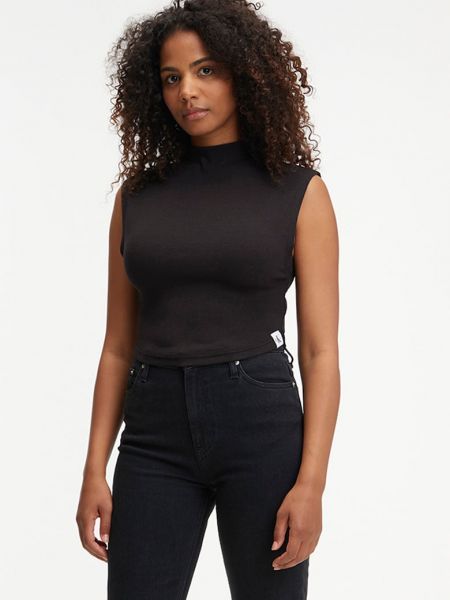 Блузка с коротким рукавом Calvin Klein Jeans черная