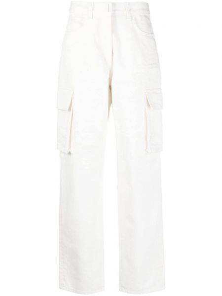 Straight fit džíny s oděrkami Givenchy bílé