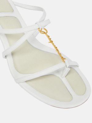 Dabīgās ādas sandales Jacquemus balts
