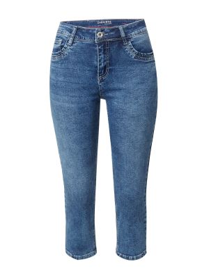 Džínsy s vysokým pásom na zips skinny fit Zabaione - modrá