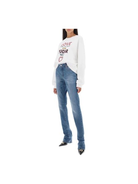 Bluza z nadrukiem oversize Dolce And Gabbana biała