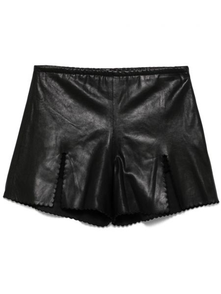 Nahkaiset shortsit Blumarine musta