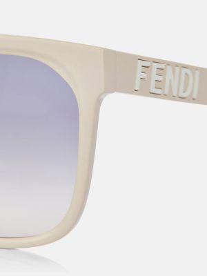 Очки солнцезащитные с надписями Fendi бежевые