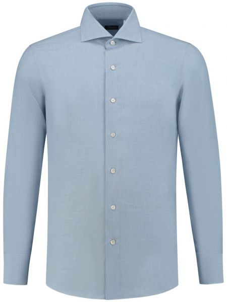 Bavlněná dlouhá košile Finamore 1925 Napoli modrá