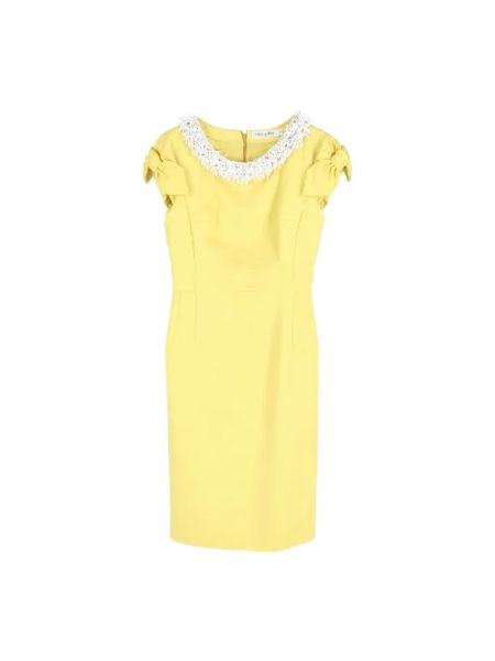 Sukienka bawełniana retro Dior Vintage żółta
