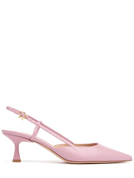 Pumpar med remmar i läder med slingback Gianvito Rossi rosa