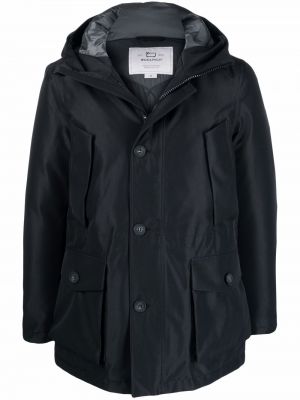 Dūnu jaka ar spalvām ar kapuci Woolrich melns