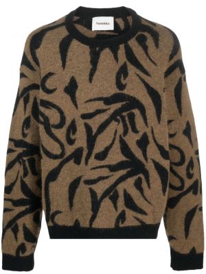 Пуловер с принт с абстрактен десен с кръгло деколте Nanushka