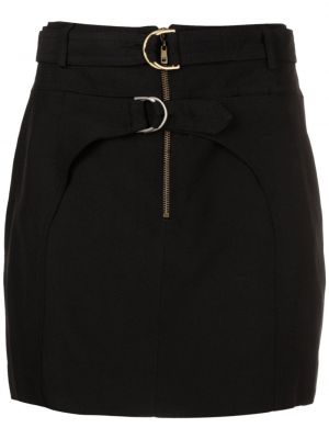 Přiléhavé mini sukně s vysokým pasem na zip Nk - černá