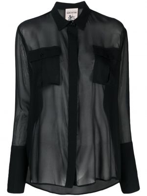 Priehľadná košeľa Semicouture čierna