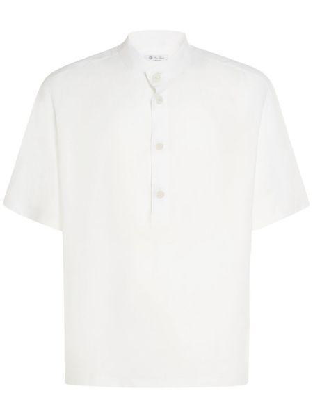 Camisa de lino manga corta Loro Piana blanco