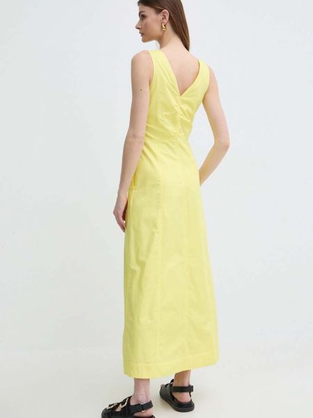 Бавовняна довга сукня Karl Lagerfeld жовта