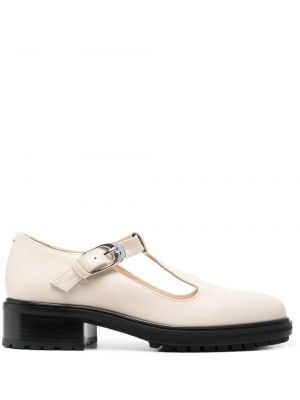 Pantofi loafer din piele cu cataramă Aeyde alb