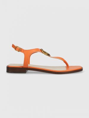 Usnjene sandali Guess oranžna