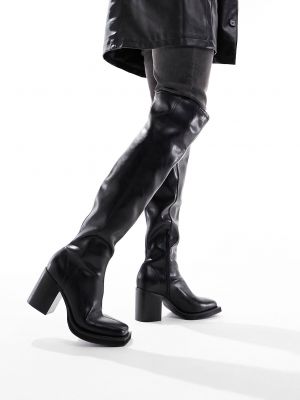 Сапоги Asos Design Over The Knee Heeled Chelsea On Chunky Sole черный