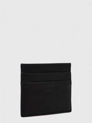 Кожаный кошелек Abercrombie & Fitch черный
