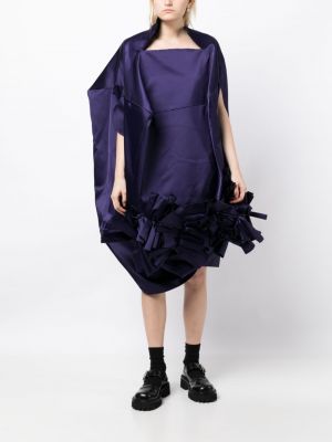 Satynowa sukienka koktajlowa asymetryczna Comme Des Garcons fioletowa