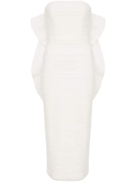 Вечерна рокля с волани Rebecca Vallance бяло