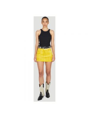 Mini falda de pana con bolsillos Isabel Marant amarillo