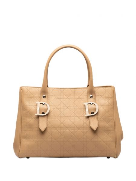 Kožená nákupná taška Christian Dior Pre-owned hnedá
