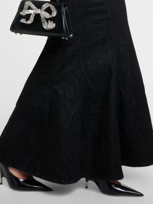 Džínsová sukňa Self-portrait čierna