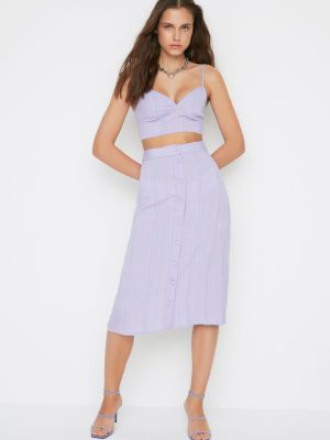 Kostkované sukně Trendyol fialové