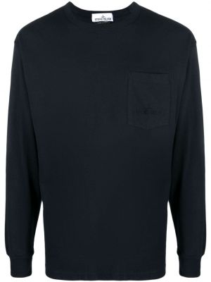 Jersey sweatshirt mit stickerei aus baumwoll Stone Island blau