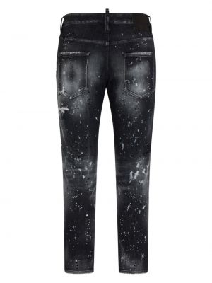Skinny fit džinsai su įbrėžimais Dsquared2 juoda