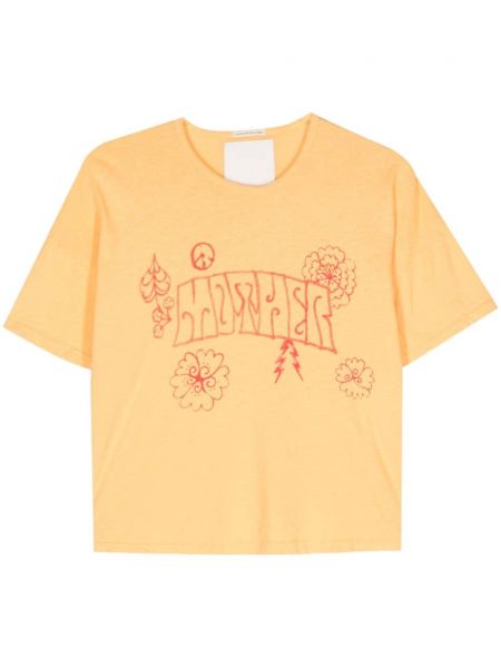 Majica s potiskom Mother oranžna