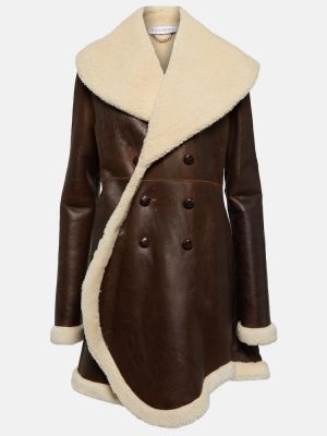 Kožený krátký kabát Jw Anderson hnedá