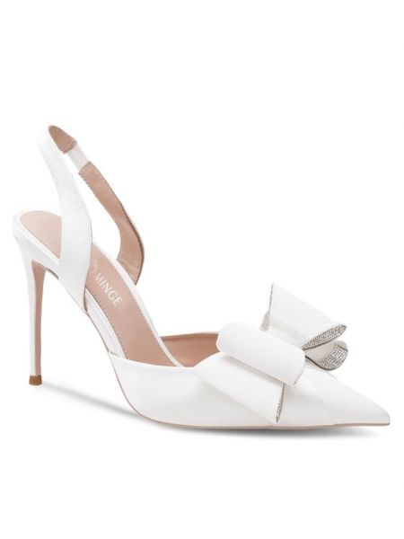 Полуотворени обувки с ток Eva Minge бяло