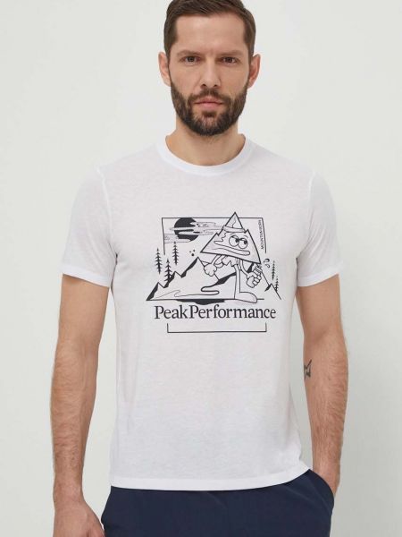 Koszulka z nadrukiem Peak Performance biała