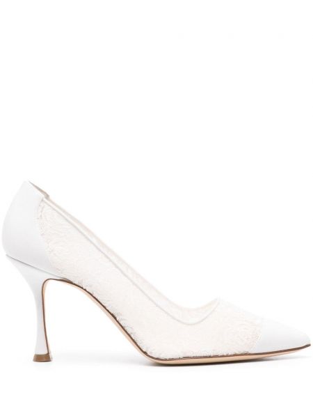 Blonder pumps Manolo Blahnik hvid