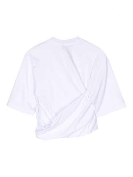 Drapované bavlněné tričko Litkovskaya bílé