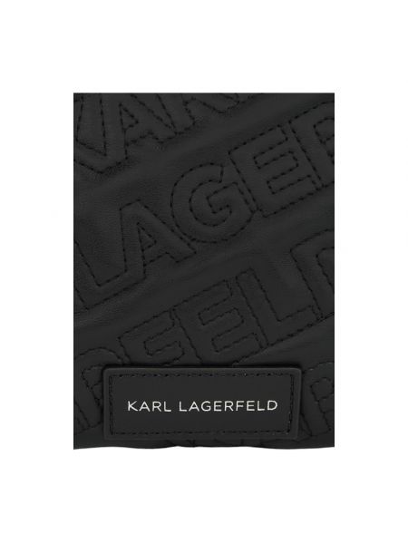 Bolsa de hombro acolchada Karl Lagerfeld negro