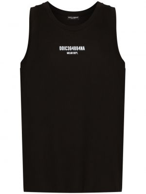 Kokvilnas t-krekls bez piedurknēm ar apdruku Dolce & Gabbana Dgvib3
