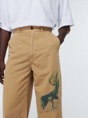 Pantaloni din bumbac cu imagine cu croială lejeră Incotex X Facetasm