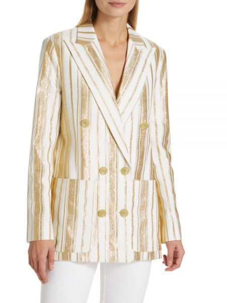 Блестящий полосатый пиджак 7 For All Mankind, Cream Gold