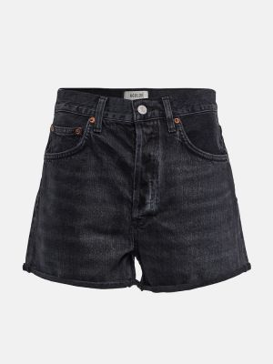 Shorts en jean taille haute Agolde noir