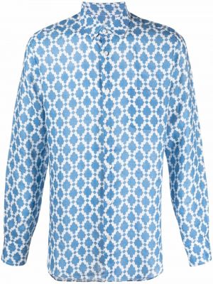 Lanena košulja Peninsula Swimwear plava
