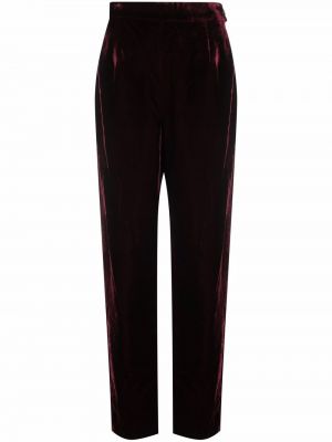 Pantalon taille haute en velours Chanel Pre-owned rouge