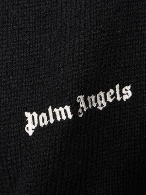 Вълнен прилепнал жилетка Palm Angels черно