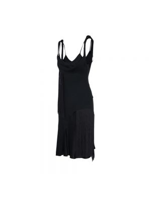 Sukienka mini z frędzli Victoria Beckham czarna