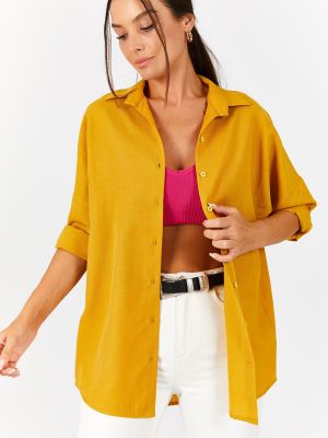 Oversized πουκάμισο Armonika κίτρινο
