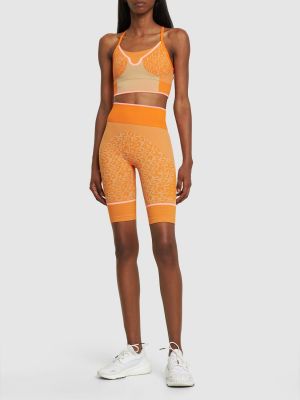 Pantalones cortos de ciclismo Adidas By Stella Mccartney naranja