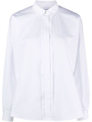 Plisovaná bavlnená košeľa s dlhými rukávmi Aspesi biela