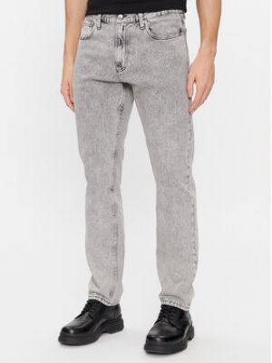 Straight fit džíny Calvin Klein Jeans šedé