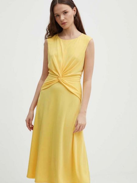 Sukienka midi Lauren Ralph Lauren żółty